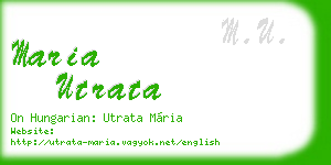 maria utrata business card